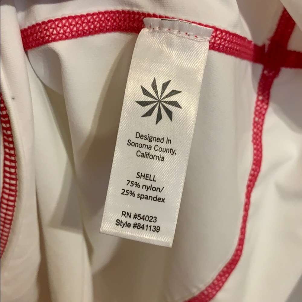 Athleta White Hooded Sleeveless Front Pocket Top M - Picture 9 of 10